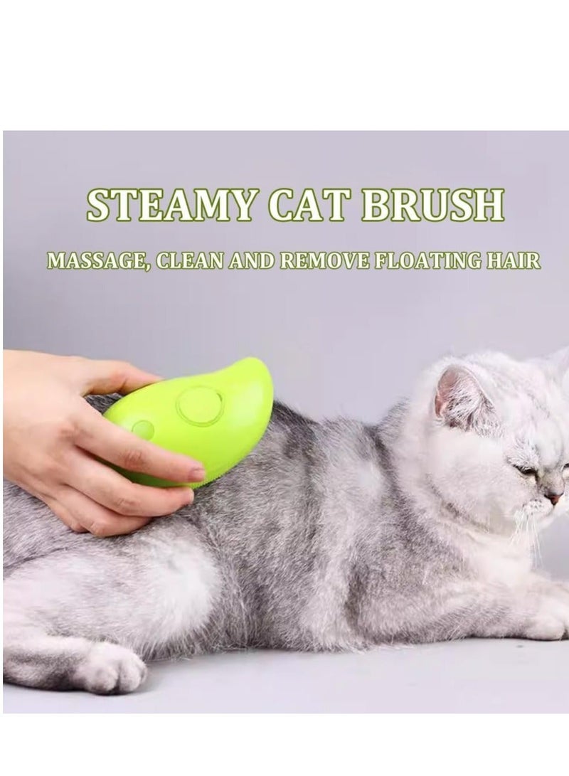 عام فرشاة القط 3 في 1 القط البخار فرشاة التنظيف الذاتي البخار القط فرشاة ، فرشاة القط البخار لتدليك فرشاة شعر القط لإزالة الشعر المتشابك والفاضل القضاء على الشعر الطائر (الأخضر) - Image 4